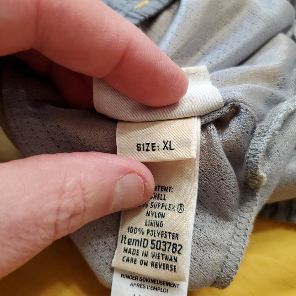 LL Bean Swim Shorts Mens XL Yellow Mesh Lined Supplex Trunks Board Shorts 503782 - Picture 9 of 11